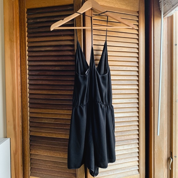 Wilfred Satin Crepe Wrap Romper in Black - Picture 6 of 7